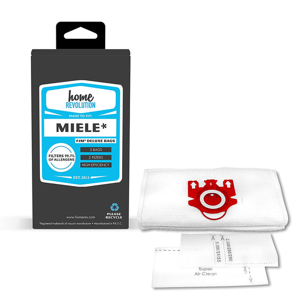 Miele® FJM Deluxe* Vacuum Bags & Filters - 5 Synthetic Bags + 2 Filters