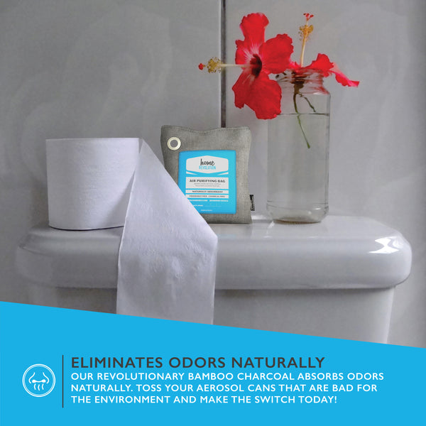Air Purifying Bag; Natural Odor Remover made from Bamboo Charcoal; For Cars, Closets, Bathrooms, Pet Areas; A Home Revolution Brand Product